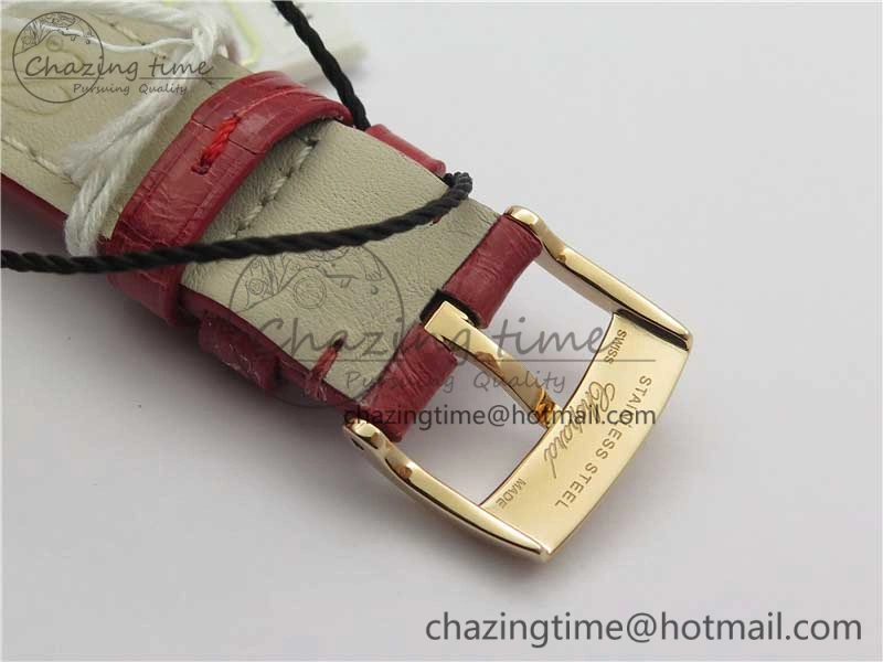 Happy Sport Automatic RG 36mm ZF 1:1 Best Edition White Dial on Red Leather Strap A2892