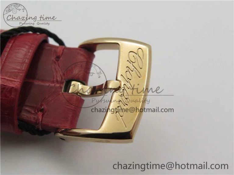 Happy Sport Automatic RG 36mm ZF 1:1 Best Edition White Dial on Red Leather Strap A2892