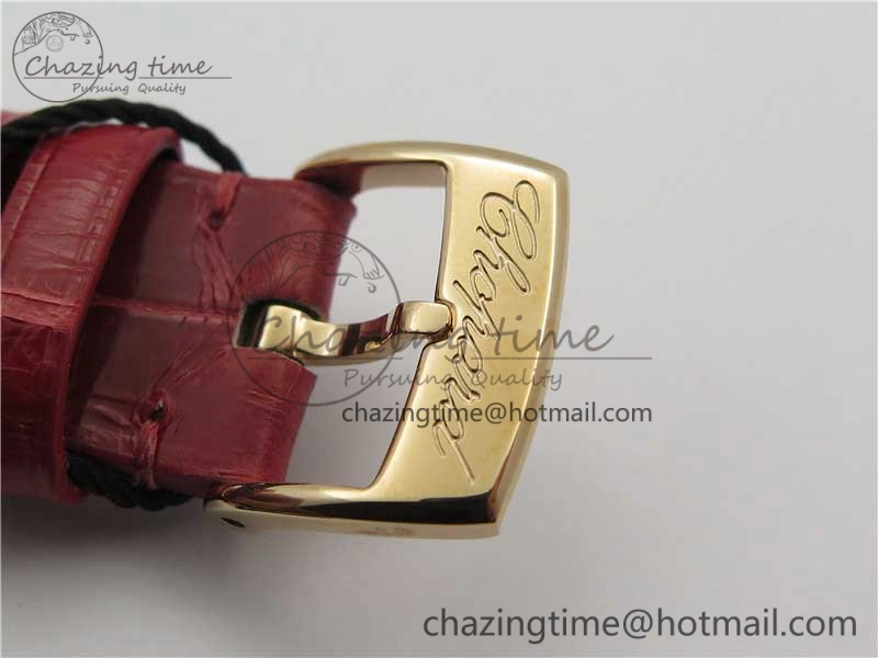 Happy Sport Automatic RG 36mm ZF 1:1 Best Edition White Dial on Red Leather Strap A2892