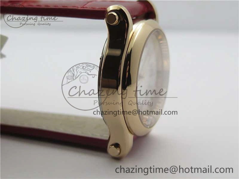 Happy Sport Automatic RG 36mm ZF 1:1 Best Edition White Dial on Red Leather Strap A2892