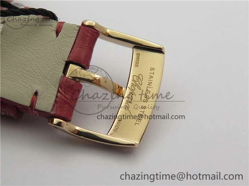 Happy Sport Automatic RG 36mm ZF 1:1 Best Edition White Dial on Red Leather Strap A2892