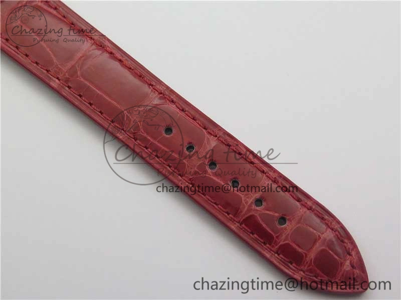 Happy Sport Automatic RG 36mm ZF 1:1 Best Edition White Dial on Red Leather Strap A2892