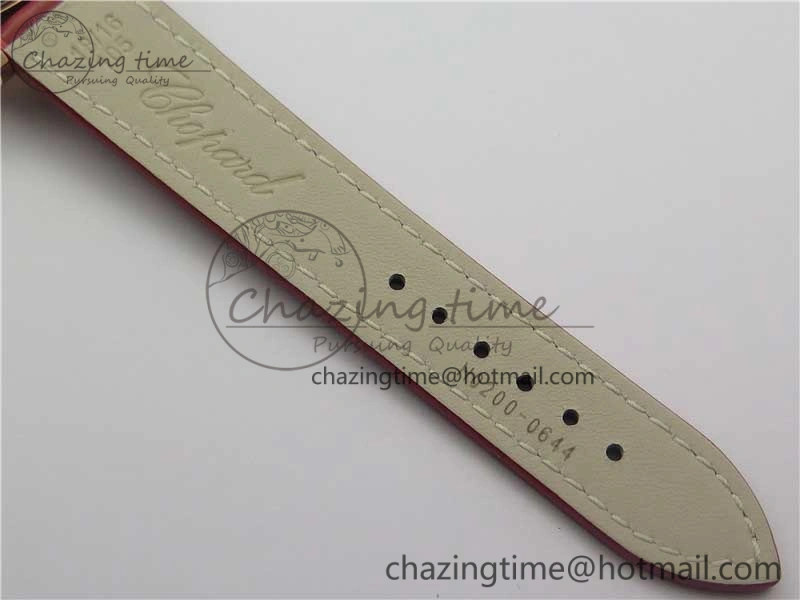 Happy Sport Automatic RG 36mm ZF 1:1 Best Edition White Dial on Red Leather Strap A2892