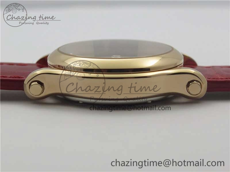 Happy Sport Automatic RG 36mm ZF 1:1 Best Edition White Dial on Red Leather Strap A2892