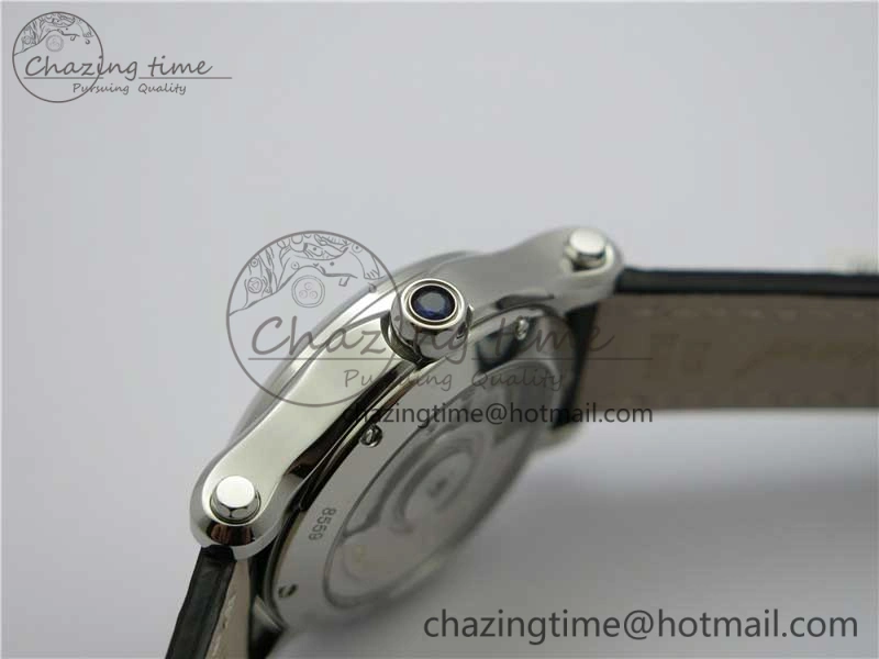 Happy Sport Automatic SS 36mm ZF 1:1 Best Edition White Dial on Black Leather Strap A2892