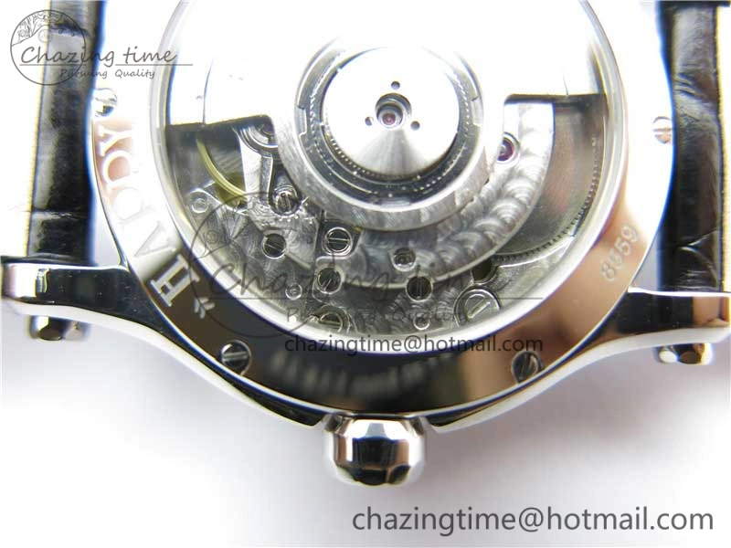 Happy Sport Automatic SS 36mm ZF 1:1 Best Edition White Dial on Black Leather Strap A2892