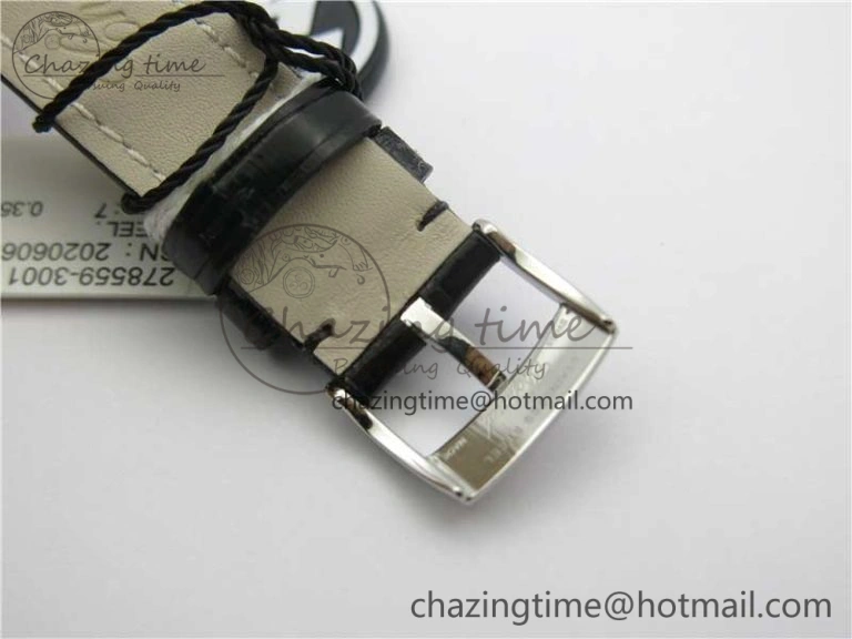 Happy Sport Automatic SS 36mm ZF 1:1 Best Edition White Dial on Black Leather Strap A2892