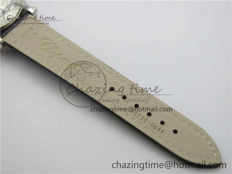 Happy Sport Automatic SS 36mm ZF 1:1 Best Edition White Dial on Black Leather Strap A2892