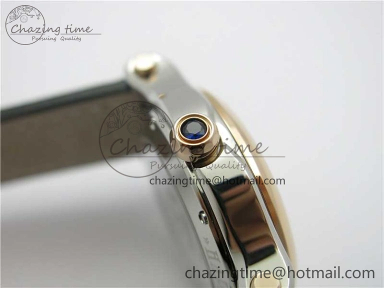 Happy Sport Automatic SS RG 36mm ZF 1:1 Best Edition White Dial on Black Leather Strap A2892