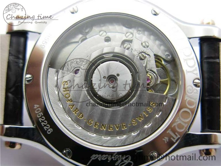 Happy Sport Automatic SS RG 36mm ZF 1:1 Best Edition White Dial on Black Leather Strap A2892