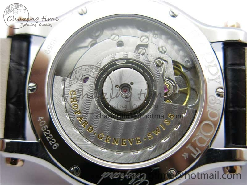 Happy Sport Automatic SS RG 36mm ZF 1:1 Best Edition White Dial on Black Leather Strap A2892