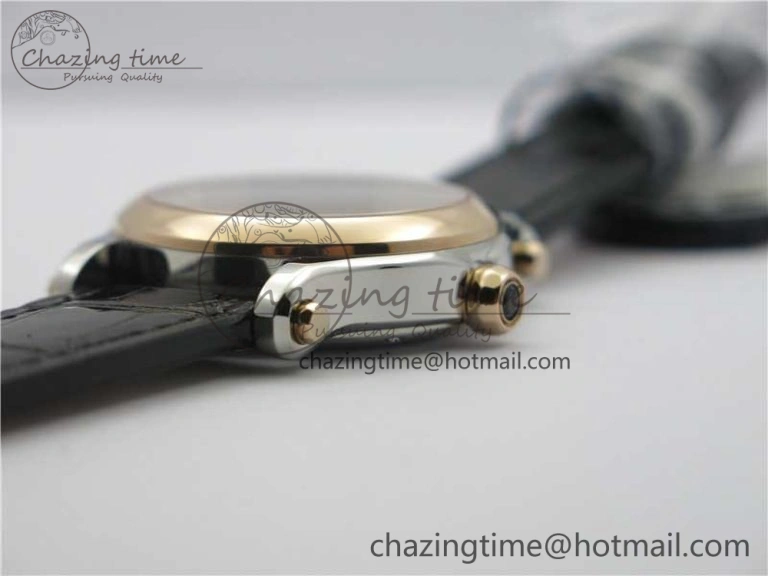 Happy Sport Automatic SS RG 36mm ZF 1:1 Best Edition White Dial on Black Leather Strap A2892