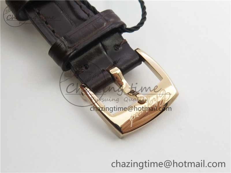 Happy Sport Mini RG ZF MOP Dial on Black Leather Strap Swiss ETA 955.112