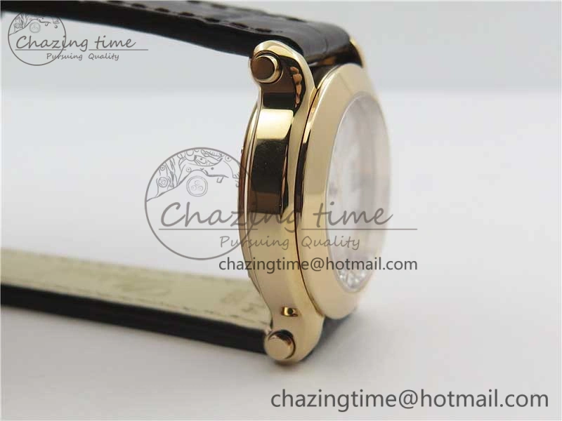 Happy Sport Mini RG ZF MOP Dial on Black Leather Strap Swiss ETA 955.112