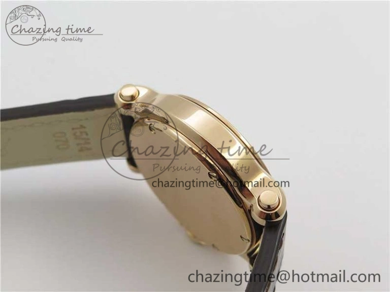 Happy Sport Mini RG ZF MOP Dial on Black Leather Strap Swiss ETA 955.112