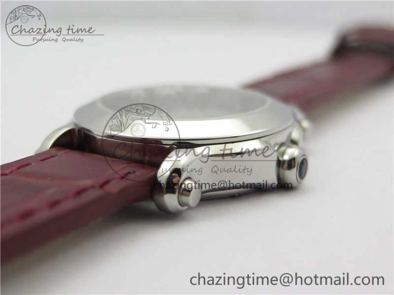 Happy Sport Mini SS ZF MOP Dial on Red Leather Strap Swiss ETA 955.112