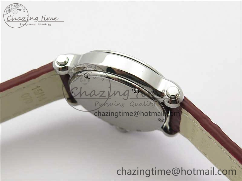 Happy Sport Mini SS ZF MOP Dial on Red Leather Strap Swiss ETA 955.112