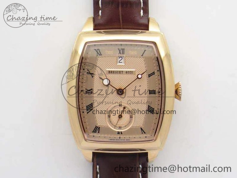 Heritage @12 Date RG SWF Best Edition Gold Dial On Leather Strap A2824