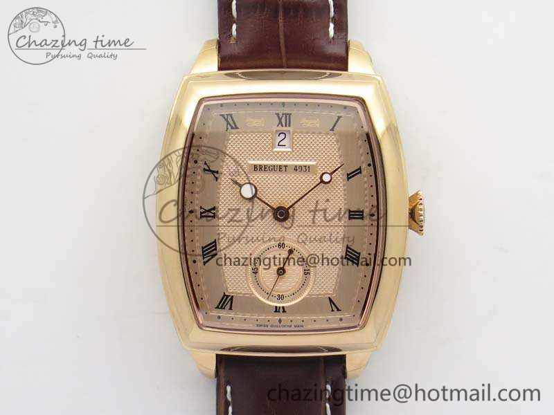 Heritage @12 Date RG SWF Best Edition Gold Dial On Leather Strap A2824