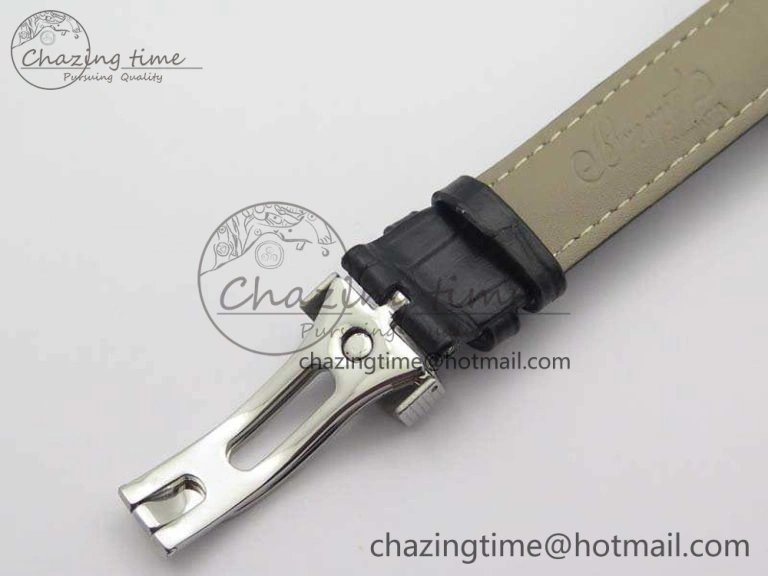 Heritage @12 Date SS SWF Best Edition Black Dial On Leather Strap A2824