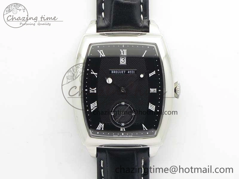 Heritage @12 Date SS SWF Best Edition Black Dial On Leather Strap A2824