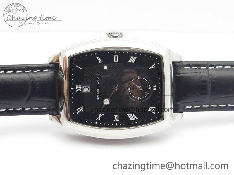 Heritage @12 Date SS SWF Best Edition Black Dial On Leather Strap A2824