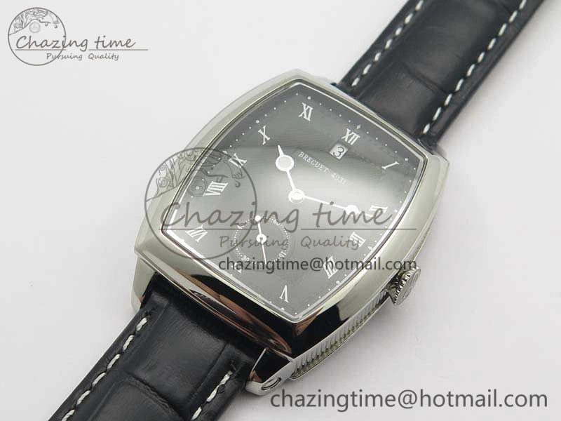 Heritage @12 Date SS SWF Best Edition Black Dial On Leather Strap A2824