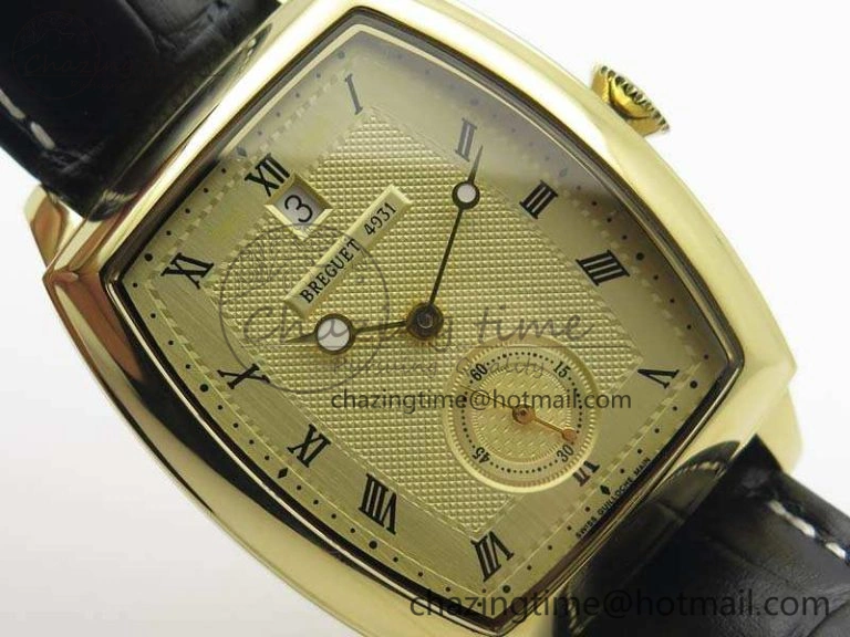 Heritage @12 Date YG SWF Best Edition Yellow Gold Dial On Leather Strap A2824