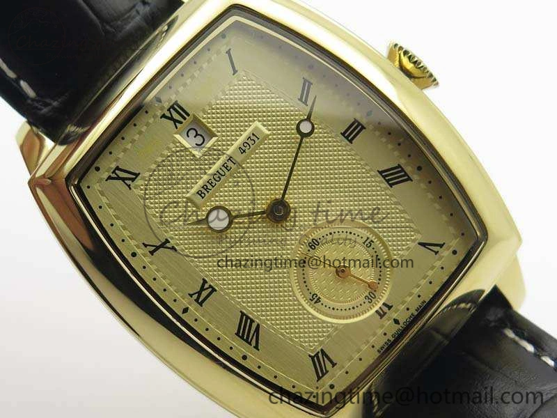 Heritage @12 Date YG SWF Best Edition Yellow Gold Dial On Leather Strap A2824