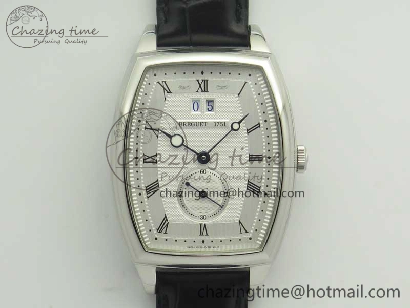 Heritage @12 big date SS HGF White Dial Black Roman Markers on Black Leather Strap A23J