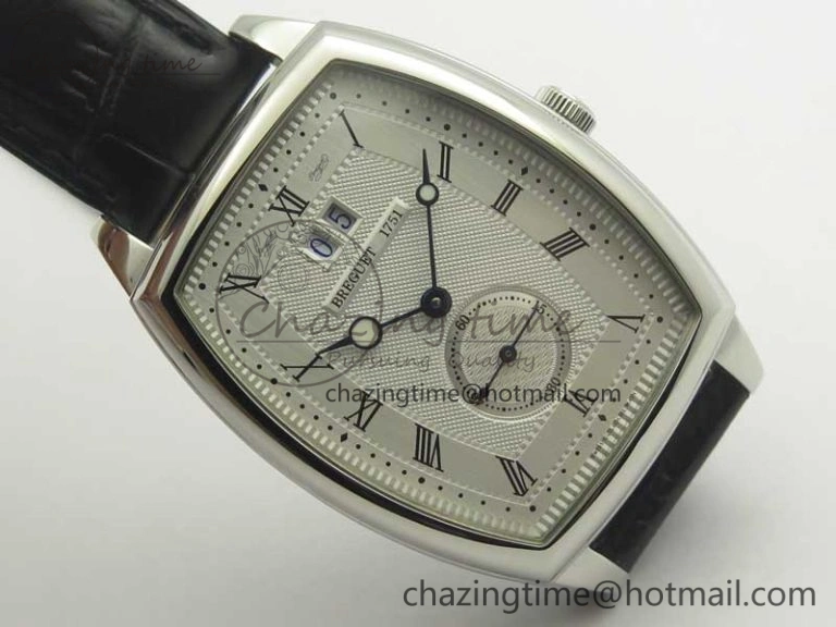 Heritage @12 big date SS HGF White Dial Black Roman Markers on Black Leather Strap A23J