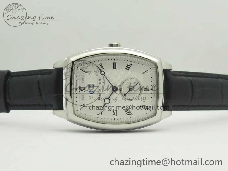 Heritage @12 big date SS HGF White Dial Black Roman Markers on Black Leather Strap A23J