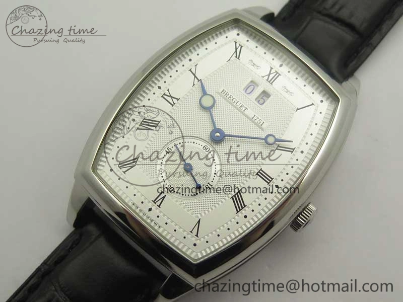 Heritage @12 big date SS HGF White Dial Black Roman Markers on Black Leather Strap A23J