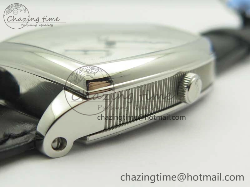Heritage @12 big date SS HGF White Dial Black Roman Markers on Black Leather Strap A23J