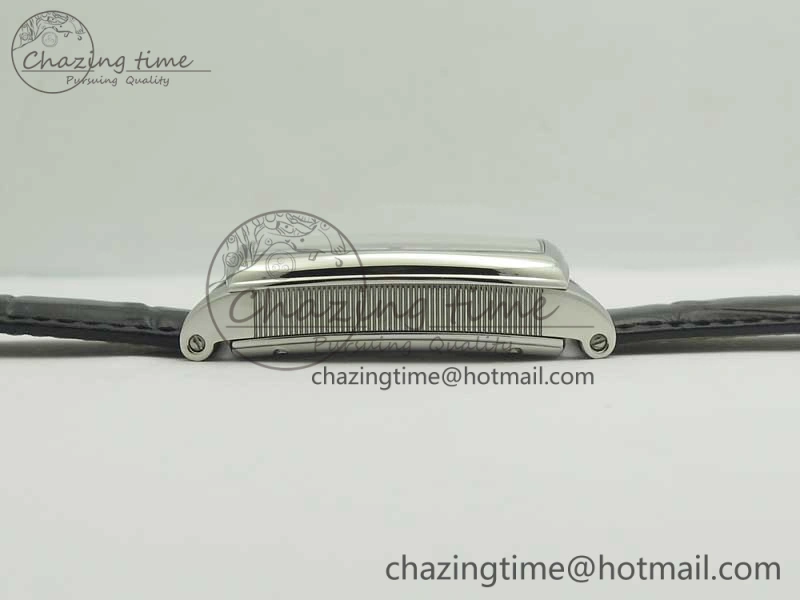 Heritage @12 big date SS HGF White Dial Black Roman Markers on Black Leather Strap A23J