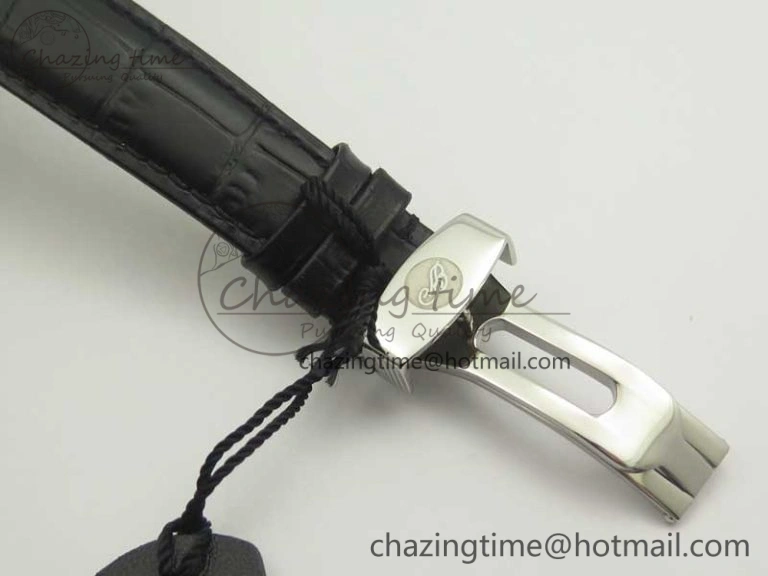 Heritage @12 big date SS HGF White Dial Black Roman Markers on Black Leather Strap A23J