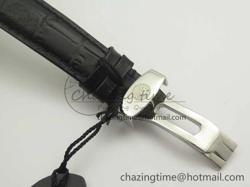 Heritage @12 big date SS HGF White Dial Black Roman Markers on Black Leather Strap A23J