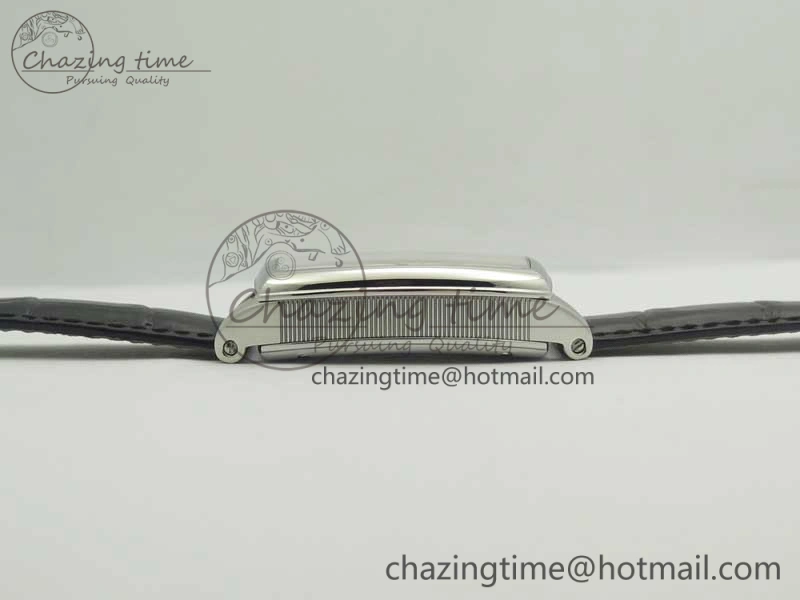Heritage @12 big date SS HGF White Dial Blue Roman Markers on Black Leather Strap A23J