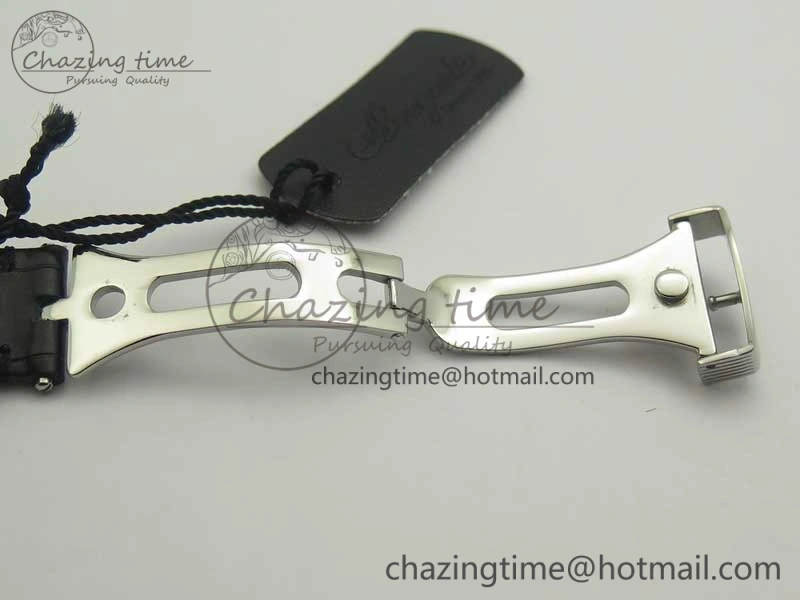 Heritage @12 big date SS HGF White Dial Blue Roman Markers on Black Leather Strap A23J