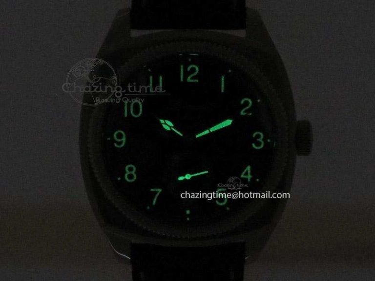 Heritage 1935 SS TF 1:1 Best Edition Black Dial On Brown Leather Strap A23J