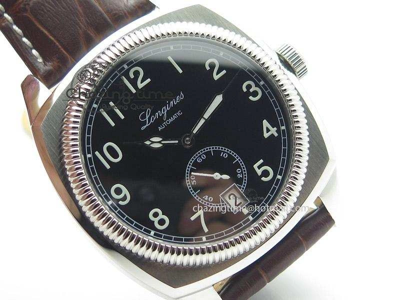 Heritage 1935 SS TF 1:1 Best Edition Black Dial On Brown Leather Strap A23J