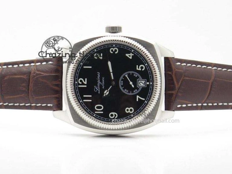Heritage 1935 SS TF 1:1 Best Edition Black Dial On Brown Leather Strap A23J