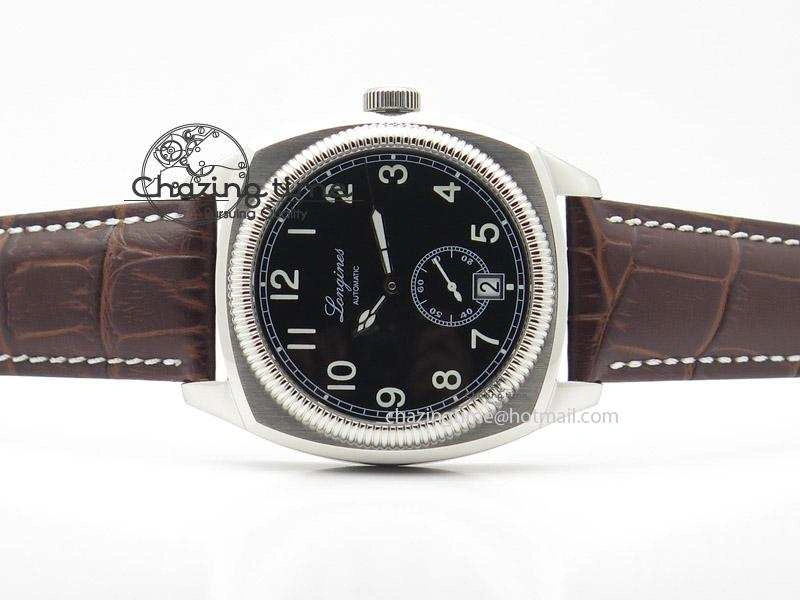 Heritage 1935 SS TF 1:1 Best Edition Black Dial On Brown Leather Strap A23J