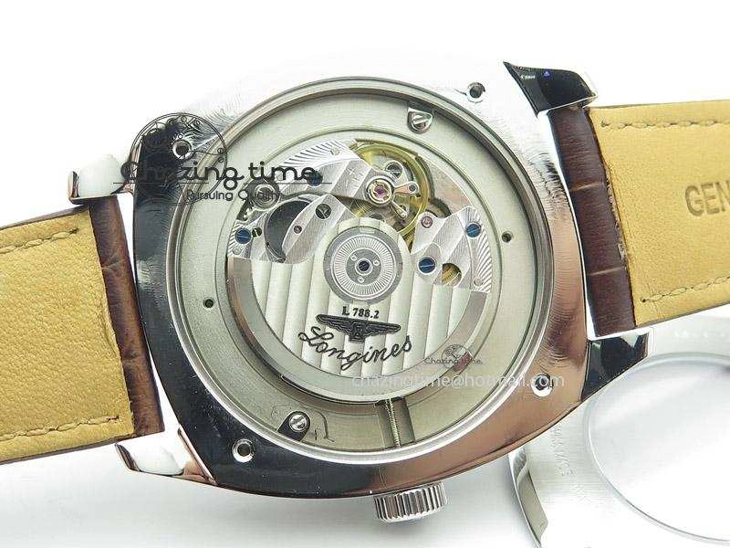 Heritage 1935 SS TF 1:1 Best Edition Black Dial On Brown Leather Strap A23J