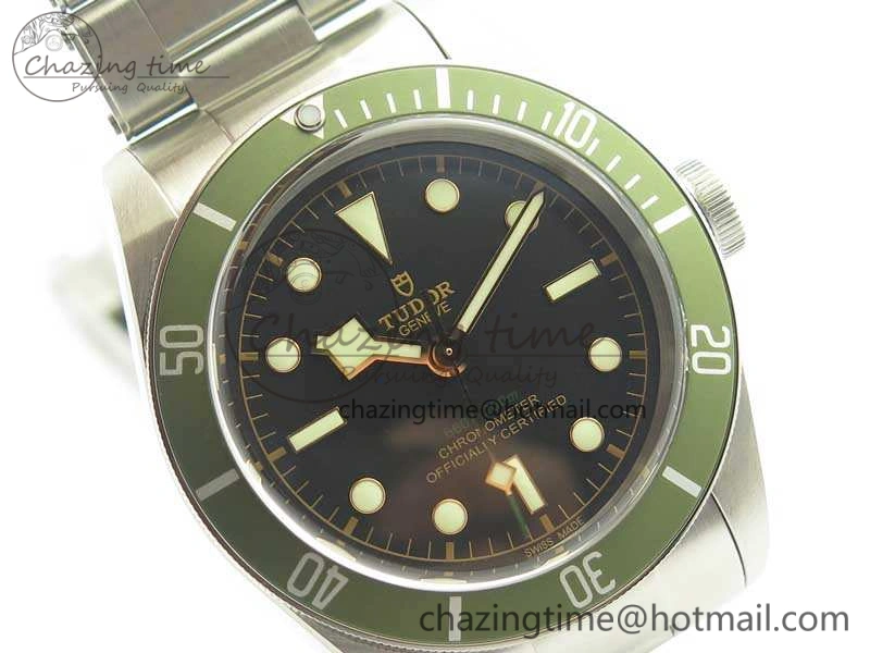 Heritage 2016 Black Bay Shield ZF 1:1 Best Edition Green Bezel On SS Bracelet A2824