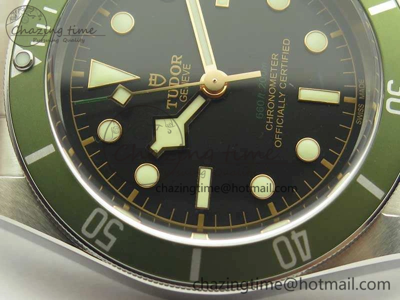 Heritage 2016 Black Bay Shield ZF 1:1 Best Edition Green Bezel On SS Bracelet A2824