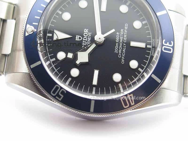 Heritage 2016 Black Bay Shield ZF 1:1 Best Edition On SS Bracelet A2824 (Blue) Free Blue Strap