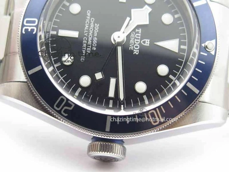 Heritage 2016 Black Bay Shield ZF 1:1 Best Edition On SS Bracelet A2824 (Blue) Free Blue Strap
