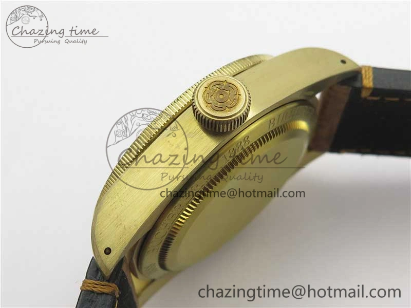 Heritage Black Bay Bronze Blue XF 1:1 Best Edition on Aged Brown Leather Strap A5612 V3 (Free Nato Strap)
