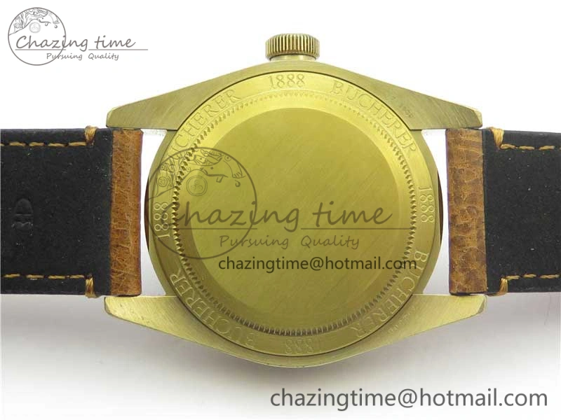 Heritage Black Bay Bronze Blue XF 1:1 Best Edition on Aged Brown Leather Strap A5612 V3 (Free Nato Strap)